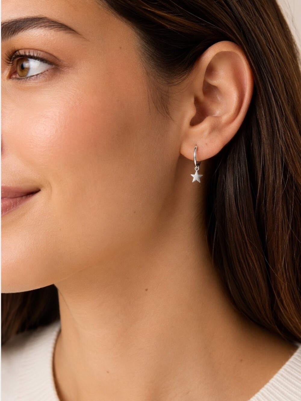 Mejuri Nova Hoop Star Earrings